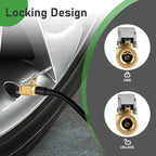 4Pack Brass Locking Air Chuck for Tire Valves – No-Leakage Tire Inflator Adapter with Secure Locking Clip, Universal Air Compressor Attachment for Cars, Trucks, SUVs, Bicycles & Motorcycles | Leak-Proof