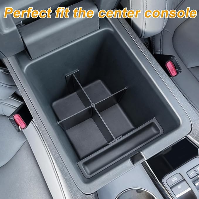 2-Piece Center Console Organizer & Armrest Divider Set for 2023-2026 Honda Pilot, 2024-2026 Honda Passport/Ridgeline, Custom Fit Durable ABS Plastic Storage Tray
