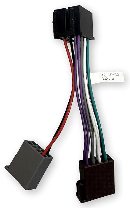 ASA Electronics 31100101 Wire Harness for Jensen Radios JHD22, JHD40BT, JHD12, JHD62, JHD1130, JHD1635BT and JCV1640BT; Total Length End to End 6.25 Inches; Visible Cable Length 4 Inches