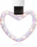 Bling Car Accessories Bling Heart Handle Ring Car Accessory for Women Hearts Hand Strap Drift Charm Rear Bumper Warning Ring Decor for Auto Interior Exterior Decoration(Colorful,Heart Style)