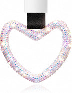 Bling Car Accessories Bling Heart Handle Ring Car Accessory for Women Hearts Hand Strap Drift Charm Rear Bumper Warning Ring Decor for Auto Interior Exterior Decoration(Colorful,Heart Style)