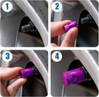 Tire Valve Stem Caps for Car Tires Air Caps Cover 8 Pack Corrosion Resistant Premium Alloy Leak-Proof Universal for SUV Truck Motorcycle Bike Purple