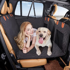 Back Seat Extender,Dog Seat Cover for Back Seat,Hard Bottom Car Seat Cover for Dogs,Dog Hammock for Car,Back Seat Pet Cover for Dogs(Black,for Car/SUV/Small Truck)