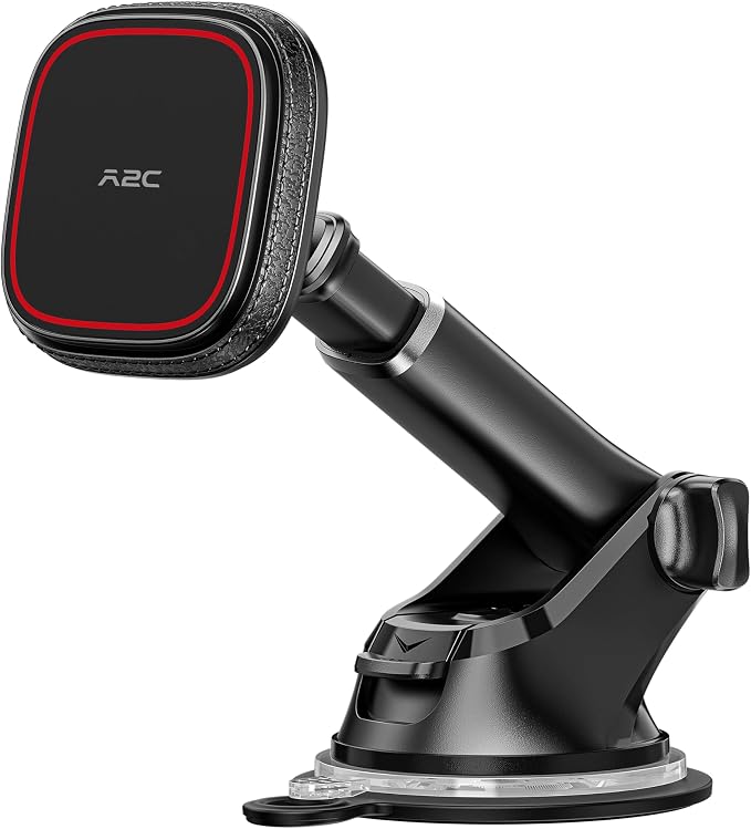 for MagSafe Car Mount, Dashboard & Windshield Suction Cup Holder with Telescopic Arm, Magnetic Phone Holder for Your Car, Designed for iPhone MagSafe Case (Black-Magsafe)