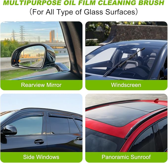2PCS Upgrade Automotive Oil Film Cleaning Brush, Reusable Oil Film Cleaning Brush, Glass Coating Brush for Windshield, Remove & Prevent Rain and Fog Cleaning Glass Brush