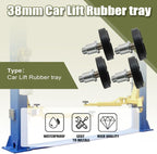 4-Pack 38mm Car Lift Rubber Pads Screw Up Heightening Feet for 2 Post Lift Round Tray Adapter Pad 38mm Shaft Diameter Universal Fit Heavy Duty Rubber