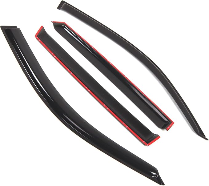 WD2-439 Dark Smoke 4 Pcs Set Window Visor (Outside Mount) Deflector Rain Guard Compatible with 2001-2005 Toyota RAV4