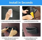 Car Seat Side Pocket Organizer, Nappa Leather Car Trunk Pouch Organizers and Storage, Small Car Side Seat Storage Bag for Auto Front Seat Back Seat Door Console Phone Sunglasses Cards Pen (Black-2PCS)