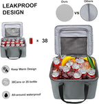 Car Trunk Organizer and Storage with Removable Leakproof Cooler Bag, 6 Removable Dividers for Custom Space, Collapsible Trunk Storage with Non Slip Bottom, Foldable Cover for SUV, Jeep, MPVs