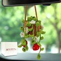 Crochet Hanging Plant for Car,Car Decorations Interior,Plant Aesthetic Car Accessories for Women Interior Cute,Car Ornaments Charms for Rear View Mirror,Boho Car Decoration Gifts