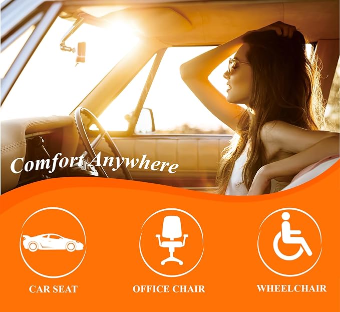 Premium Car Seat Cushion, Memory Foam Driver Seat Cushion to Improve Driving View- Coccyx & Lower Back Pain Relief - Seat Cushion for Car, Truck, Office Chair (4D Mesh Classic Black)