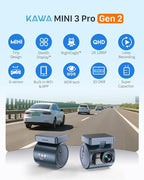 2K Dash Cam for Cars with Voice Control - Stealth Display Tiny Dashcam Front Included 32GB Micro SD Card, Super Night Vision, 1296P QHD, G-Sensor, Built in WiFi & App Car Camera