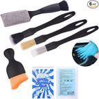6PCS Car Detailing Brush Set Soft Boars Hair Car Interior Detailing Brushes Car Interior Detailing Kit Car Cleaning Gel Supplies Kit Car Dust Brush Car Accessories for Truck, Ruv, Interior