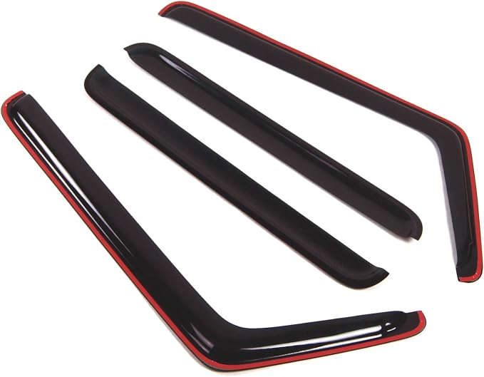 WD2-244i Dark Smoke 4 Pcs Set Window Visor (in-Channel) Deflector Rain Guard Compatible with 2003-2009 Hummer H2