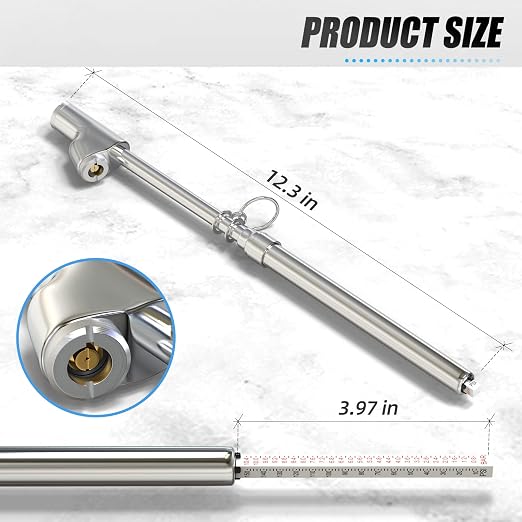 Silver Double Straight Type Tire Pressure Gauge，Dual Head Air Pressure Gauge 1Pcs，Pressure Range 10-150 Psi(Suitable for Trucks, etc.