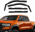In-Channel Rain Guards Compatible with RAM 1500 2019-2026, Durable Side Windows Wind Deflectors 2019 2020 2021 2022 2023 2024 2025 2026 RAM 1500 Rain Guard Black 4 PCS