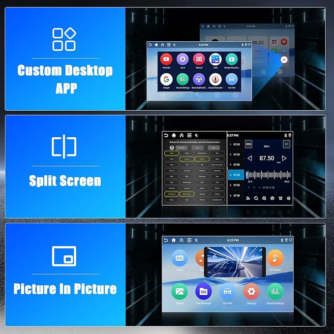 4+128G Android 15 Car Stereo for Hyundai Elantra 2014-2016, 9” Touchscreen Radio with CarPlay, Android Auto, Bluetooth, GPS Navigation, WiFi, DSP, FM, RDS + AHD Backup Camera