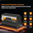 1000W Pure Sine Wave Inverter, 12V/24V Auto-Detect, 50Hz/60Hz Switchable, LCD Display, Type-C Fast Charging, Silent Design, Overload & Overheat Protection for RV, Home