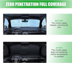 Half Car Cover, Winter Anti-freeze Snow Shield for Windshield Hood Rearview Mirror, Thicken Foldable Outdoor Protector with Fastening Strap, All-season Reflector Cloth for Cars (Silver)