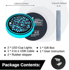 2PCS LED Car Cup Holder Lights, Light up Car Coasters for Cup Holders 7 Color-Changing Light Up Cup Holder Insert Coasters, Waterproof Car Accessories for Teens, Car Gifts for Men & Women