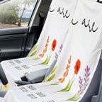 Car Seat Towel Covers with Storage Bag, 63 x 32 Inch Universal Non Slip Waterproof Sweat Protector for Car Truck, Gym Swimming Running, Machine Washable(2 Pack,Christian Floral)
