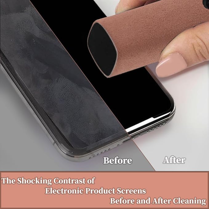 Computer Laptop Phone Screen Cleaner, Touchscreen Cleaning Spray and Wipes Accessories to Remove Fingerprint for MacBook Display iPad iPhone Screens Mac TV - Pink Purple Blue