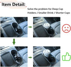 2PCS Center Console Cup Holder Insert Mat | Diameter at 3.11 inch, Height at 0.9 inch, for Deep Cup Holders Smaller Drink Shorter Cups and More