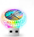 Dragonfly USB LED Car Portable Interior Multi-Color Atmosphere Lamp | Portable Mini LED Night Light Auto Ambient Lighting, Universal Vehicle Bedroom Decor Car Accessories Gifts for Women Men