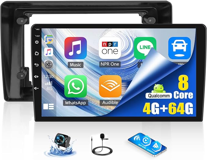 8 Core Qualcomm Android Car Stereo for Ford Explorer 2005-2010 10.1 Inch Touch Screen with CarPlay Android Auto 4G+64G Bluetooth Cooling Fan Weather Forecast UI Design Intelligent Voice