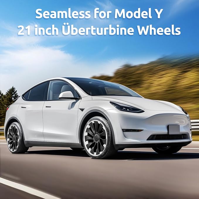 Wheel Rim Protector for Tesla Model Y Performance 21 Inch Überturbine Wheels All-in-one Car Tire Trim Rings Rim Case Hubcaps Wheel Cover 2020-2024 Model Y Accessories