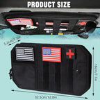 Car Visor Organizer with 3pcs Patches, Multi-Pocket Sun Visor Organizer | Zipper Storage Pouch & Adjustable Straps, Semi-Rigid Panel Storage Accessories for Truck, Suv, Most Cars (Black)