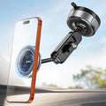 Car Phone Mount for MagSafe, Magnetic Suction Cup Holder | Windshield & Dashboard Mount, Aluminum Tri-Pivot Arm, 67mm Gel-Lock Twist-Lock Suction Cup, Universal Phone Compatibility