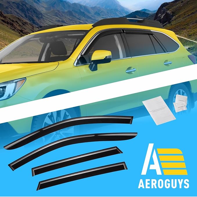 Extra Durable Window Deflectors Tape-On Window Visors Rain Guards Fit for Outback 2015-2019, Sun Visors, Wind Vent for Shades, Exterior Car Accessories - 4pcs. AG0876