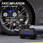 Tire Inflator Portable Air Compressor, Air Pump for Car Tires, 9.84Ft Cord-12V DC-Powered Auto Pump with Digital Pressure Gauge, LED Light-Car Accessories for Car, Motorcycles, Bicycle, Ball, Balloons