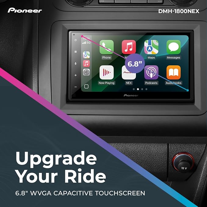 DMH-1800NEX 6.8" Double-Din Digital Multimedia Receiver - Built in Bluetooth, Wired Apple CarPlay and Android Auto, Touchscreen, Rear Camera Input