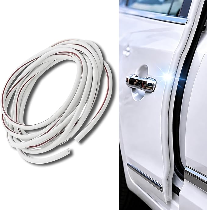 16Ft (5M) Car Door Edge Protector, Anti-Collision Car Door Entry Guard Protective Strip, Doors Edge Trim U Shape Edge Guards for Cars Trucks Suvs (White-5M)
