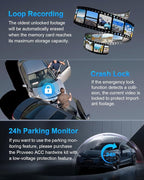 360° 4 Channel Dash Cam Front and Rear Inside Left Right, Dash Camera for Cars, Built-in GPS WiFi Night Vision, 24/7 Recording Parking Mode Monitor, 128G Card Included