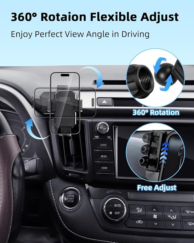 PZK Car Phone Mount for Toyota Camry 2007-2011 Accessories Custom Air Vent | Auto Lock Car Phone Holder One Button Release Hands Free 360° Rotation Phone Cradles Fit for 4.0-7.0'' All Smartphones