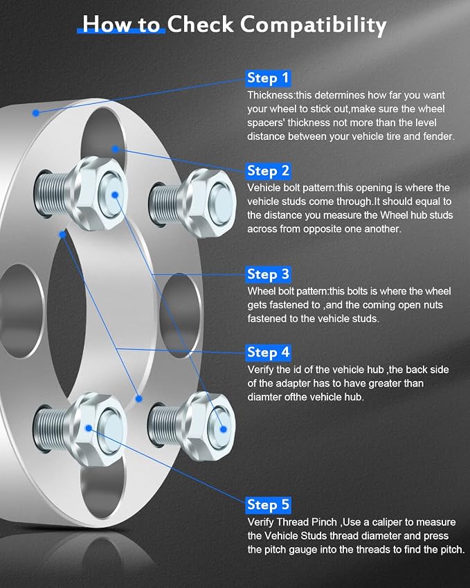 EZ GO Wheel Spacers CLUB CAR for Golf CART Wheel Spacers 1.5 inch 4x4 to 4x4 Wheel Spacers 4x101.6 to 4x101.6 4 Lug 68.5mm CB 1/2" Studs 4PCS
