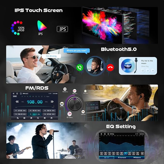 [2+64GB] Android Car Stereo for Kia Sportage 2010-2016 with Wireless Carplay Android Auto, 9 Inch HD Touchscreen Car Radio with GPS WiFi Bluetooth FM/RDS EQ SWC 26UI Backup Camera MIC