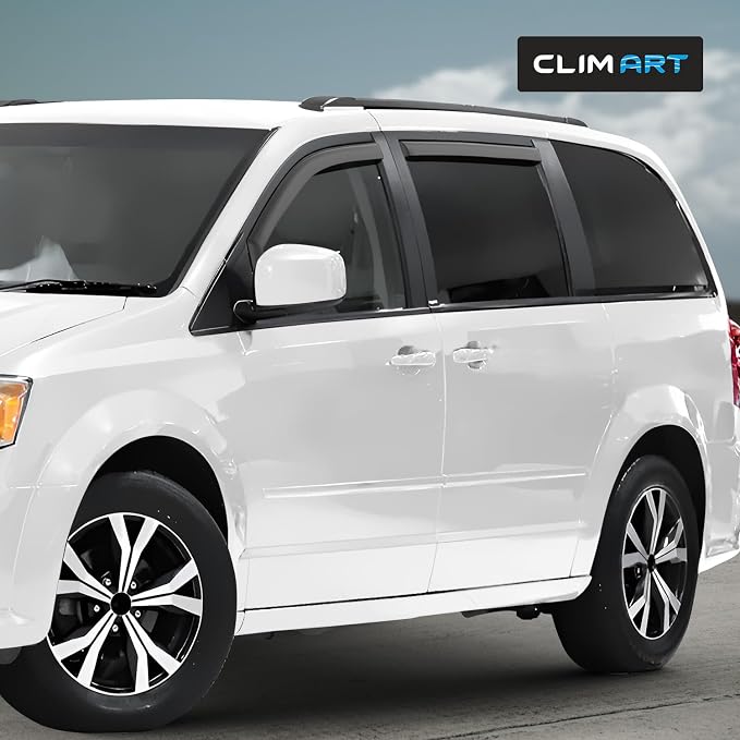 in-Channel Incredibly Durable Rain Guards for Dodge Grand Caravan 2008-2020, Original Window Deflectors, Vent Window Visors, Vent Deflector, 4 pcs. - 608252