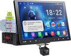A5L 10 inch Android Double DIN & Single DIN Car Stereo, Floating QLED Touchscreen, Wireless Carplay & Android Auto, WiFi/USB/Bluetooth Tethering, Backup Cam, HDMI Out, DSP, ChatGPT AI