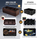Trunk Organizer for Car, 12 Pockets Sturdy Car Organizer for SUV, Non-Slip Bottom, Storage Organizer for Sedans, Van, Jeep, Grocery, Large 3 Compartments, Brown Vintage 32"×13"×10.6"