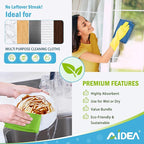 AIDEA Microfiber Cleaning Cloth, 500PK, Soft Absorbent Rags, Shop Towels, Microfiber Towels for Cars, Kitchen Towels, Dusting Cloth for Home, Window, Cleaning Supplies, 12"×12"