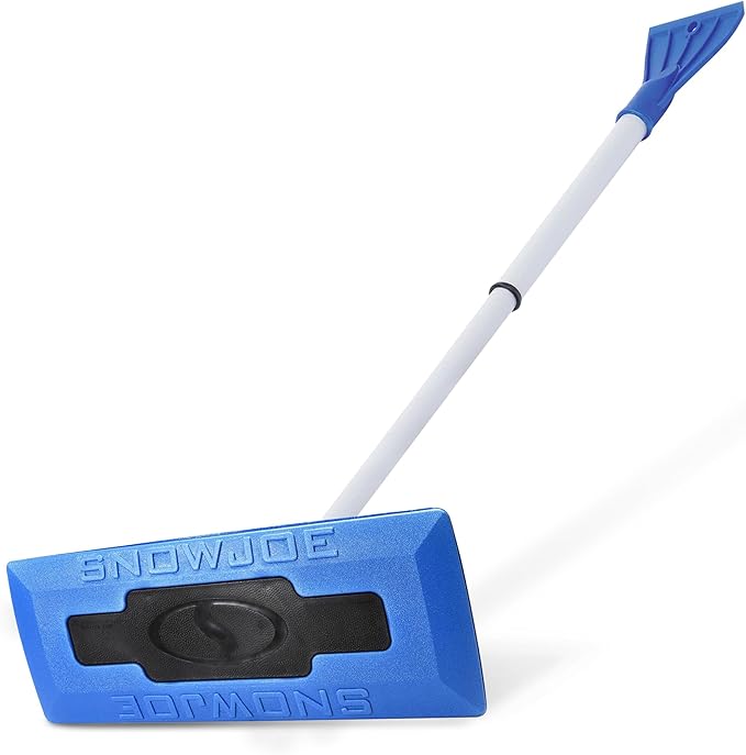 18" Telescoping Snow Broom & Ice Scraper for Cars, No-Scratch Foam Brush - Long and Extendable Ice Removal Tool for Car Window and Automotive Windshield, SJBLZD