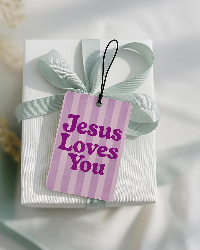 Blue and Purple Christian Car Air Freshener 4 Pcs for Women Girls | Preppy Religious Car Accessories Mirror Decor, Christian Hanging Air Freshener for Cars Closet Drawer Books