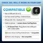 2026 Upgraded 2-in-1 Wireless CarPlay Adapter for iPhone & Android Auto, Plug and Play, Convert Wired to Wireless, Fast Auto-Connect & No Latency, USB-A/USB-C for 98% Factory Wired Cars