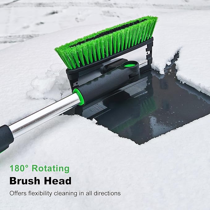 41 Inch Snow Brush and Ice Scraper with Squeegee, Extendable SUV Windshield Ice Scraper and Brush with Foam Grip for SUV Truck Jeep RV Auto Vehicle Window