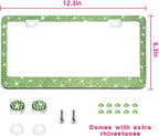 Bling License Plate Frame for Women, 1PCS Sparkly License Plate Frames| Over 1200 pcs 14 Facets Bedazzled Clear Glass Diamond Rhinestone Crystals w/Free Glitter Diamond Box (Olive Green)