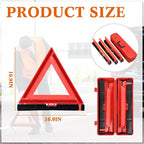 9 Pcs Warning Triangle Dot Approved Foldable Emergency Safety Triangles Reflective Road Safety Triangle with Carrying Case Heavy Base Roadside Warning Sign for Car Truck
